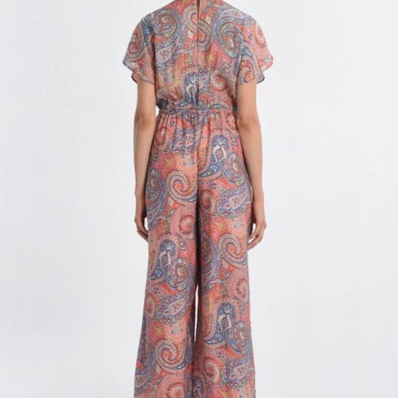 Molly Bracken Women's Multicolor Pink Isabelle Paisley Woven Jumpsuit Size S/XL - Picture 2 of 15